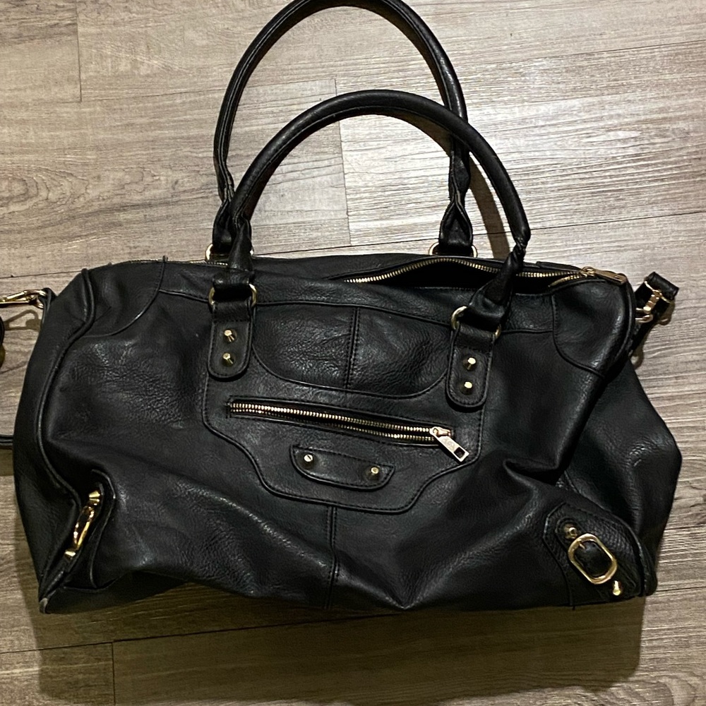 Large vegan leather tote